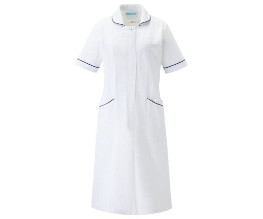 KAZEN ワンピース半袖 ネイビー L 020-28 L 1枚（ご注文単位1枚）【直送品】