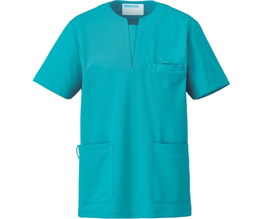 KAZEN スクラブ（男女兼用）ターコイズ M 989-42 1枚（ご注文単位1枚）【直送品】