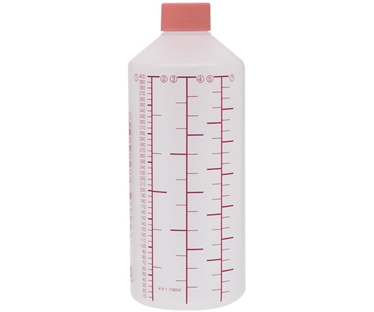 金鵄製作所 K投薬瓶 400mL ノーマルキャップ（ピンク） 赤色目盛 50本入 20250-039 1箱（ご注文単位1箱）【直送品】