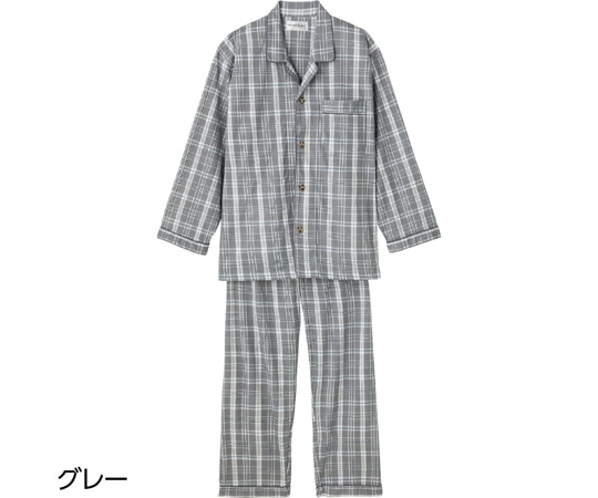 ケアファッション 紳士ワンタッチパジャマ グレー L 89294 1着(ご注文単位1着)【直送品】