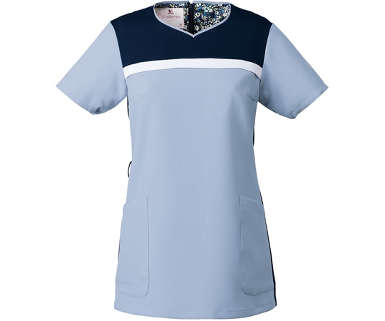 フォーク レディススクラブ エリンジウム×ホワイト×ダークネイビー LL HI705-2 1枚（ご注文単位1枚）【直送品】