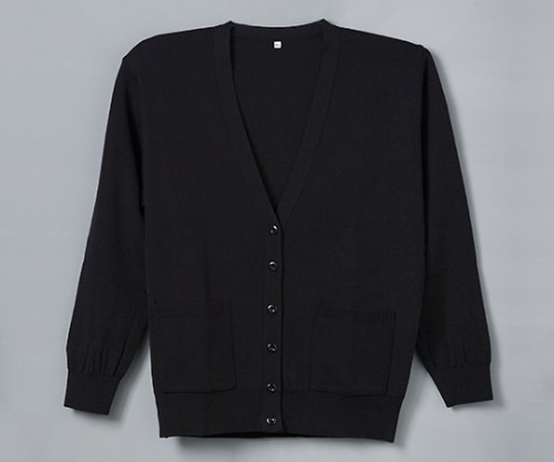 ディーフェイズ 抗ピル貼りポケ付カーディガン ブラック L D-1011 1枚(ご注文単位1枚)【直送品】