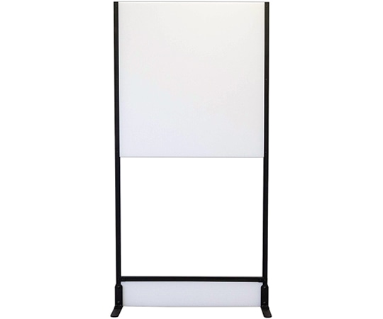 岐阜プラスチック工業 抗菌ウォール 高剛性タイプ キャスター仕様 ハーフパネル ブラック FS19-1018H 1個（ご注文単位1個）【直送品】