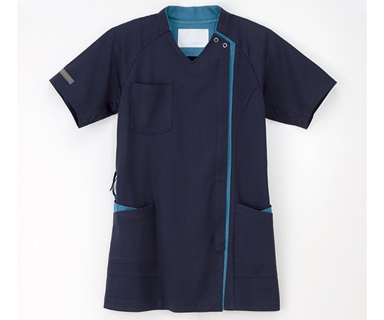 ナガイレーベン 女子スクラブ ネイビー+ターコイズ L RF-5182 1枚（ご注文単位1枚）【直送品】