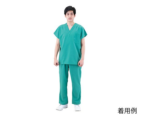 サンアロー 手術衣(男女兼用スクラブ) グリーン L 136-92 L 1枚(ご注文単位1枚)【直送品】