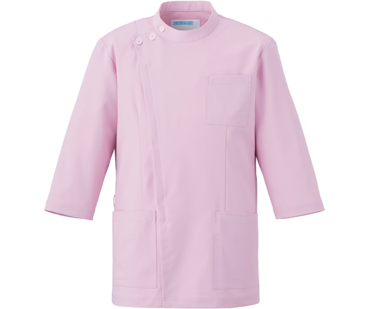 KAZEN ジャケット七分袖男女兼用 ピンク L 763-43 1枚（ご注文単位1枚）【直送品】