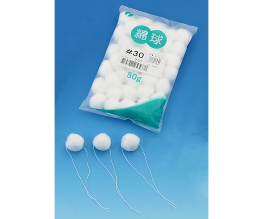 イワツキ 綿球 #30 ひも付 50g 001-016130 1パック（ご注文単位1パック）【直送品】