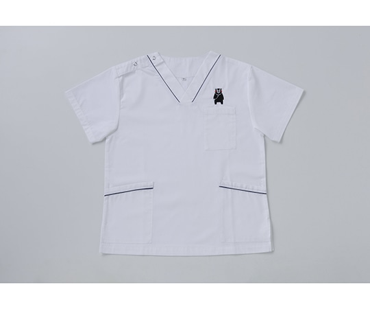 ディーフェイズ 男女兼用スクラブ（くまモン刺繍入り） マリンホワイト M DS2001K 1枚（ご注文単位1枚）【直送品】