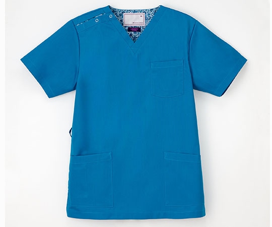 ナガイレーベン 男女兼用スクラブ ターコイズ S LBL4372 1枚（ご注文単位1枚）【直送品】