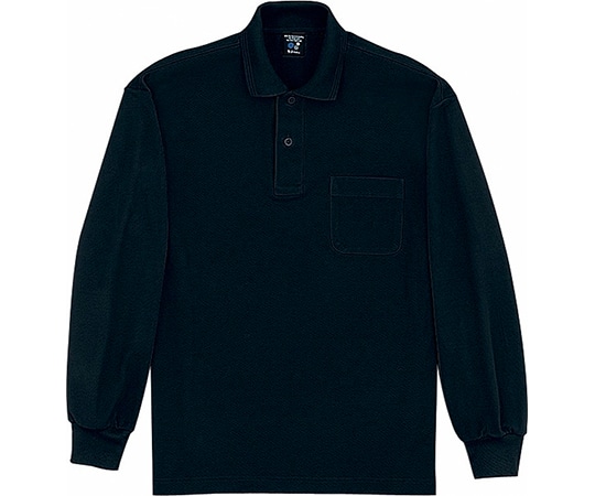 WHISEL（自重堂） 長袖ポロシャツ ブラック L 47604 1枚（ご注文単位1枚）【直送品】