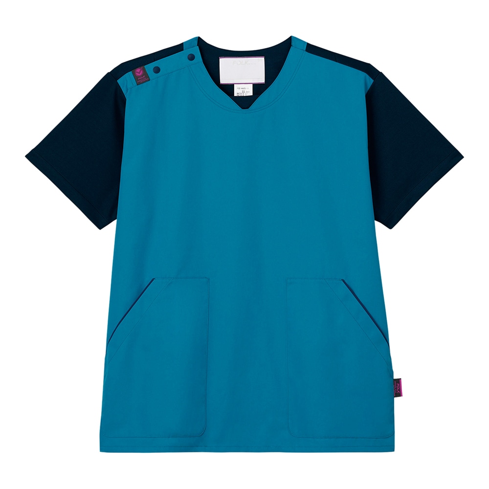 フォーク ジアスクラブR（男女兼用）ターコイズ×ダークネイビー 3L CK703-11 1枚（ご注文単位1枚）【直送品】