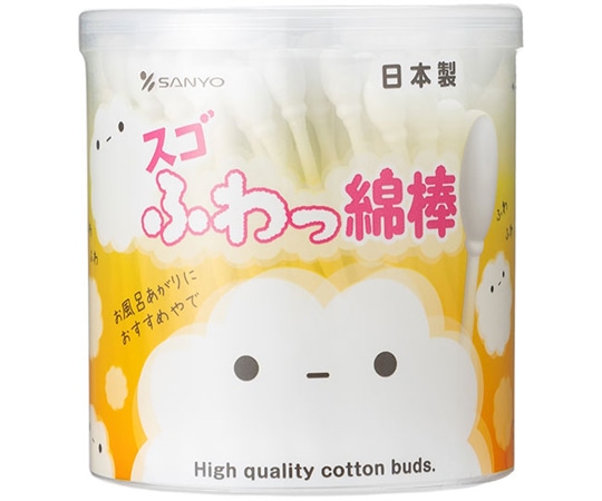 山洋 スゴふわっ綿棒(丸筒) 1箱(110本×60個入) 1箱(ご注文単位1箱)【直送品】