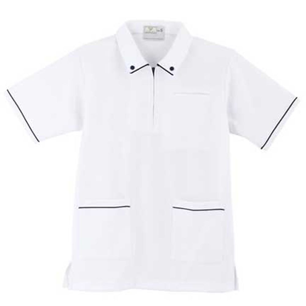 KIRAKU(トンボ) ケアワークシャツ ホワイト 4L(身丈82cm) CR117-01 4L 1枚(ご注文単位1枚)【直送品】