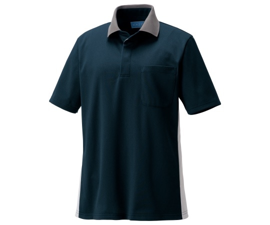 KAZEN ポロシャツ ダークネイビーxグレー SS KZN217-28 SS 1枚（ご注文単位1枚）【直送品】