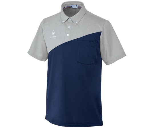 ルコックスポルティフ ボタンダウンシャツ 4 ブルー杢×ネイビー S UZL3202 1枚（ご注文単位1枚）【直送品】