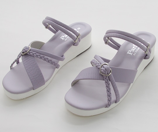 キクスイーサンダル 三つ編みハート2WAYサンダル パープル L(23.5~24.0cm) 106833 1足(ご注文単位1足)【直送品】