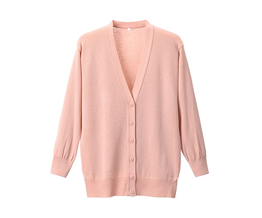 ディーフェイズ 抗ピル長袖ロングカーディガン ピーチピンク L D-1002 1枚（ご注文単位1枚）【直送品】