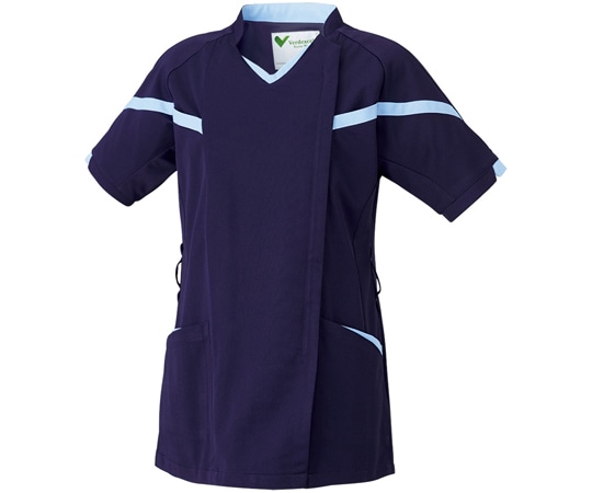 ミドリ安全 作業服 メディカルウェア ベルデクセル スクラブ VEM323上 ダークネイビー×スカイブルー Lサイズ VEM323-UE-L 1着（ご注文単位1着）【直送品】