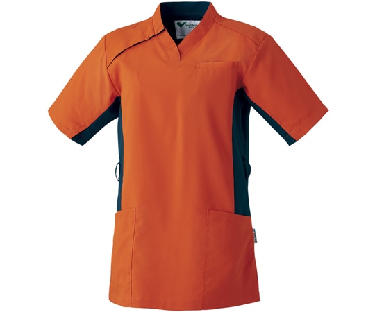 ミドリ安全 作業服 メディカルウェア ベルデクセル スクラブ VEM3008上 オレンジブラウン Lサイズ VEM3008-UE-L 1着(ご注文単位1着)【直送品】