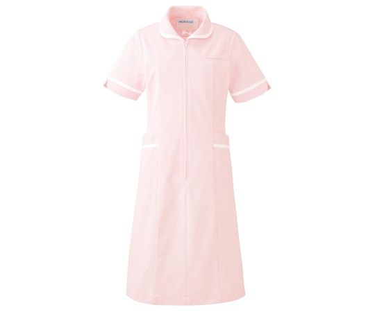 KAZEN ワンピース半袖 ピンクxホワイト 3L 021-24 3L 1枚（ご注文単位1枚）【直送品】