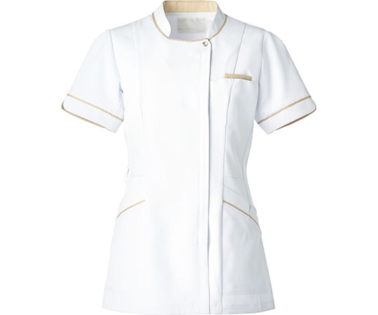 オンワード ジャケット レディス ホワイト×シャンパンゴールド S BR-1121 1枚(ご注文単位1枚)【直送品】