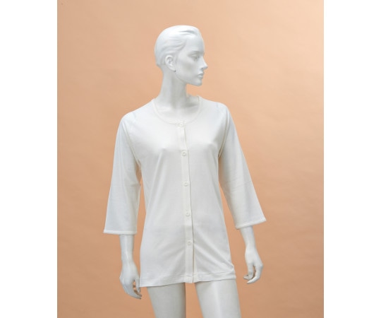 神戸生絲 婦人前開き7分袖（ボタン式） M No.50VM 1枚（ご注文単位1枚）【直送品】