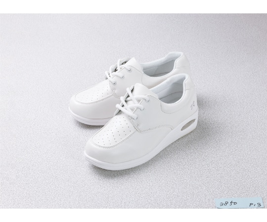 マリアンヌ製靴 マリープレアホワイト 25.5cm シューレースタイプメッシュ無し 3850E 1足（ご注文単位1足）【直送品】