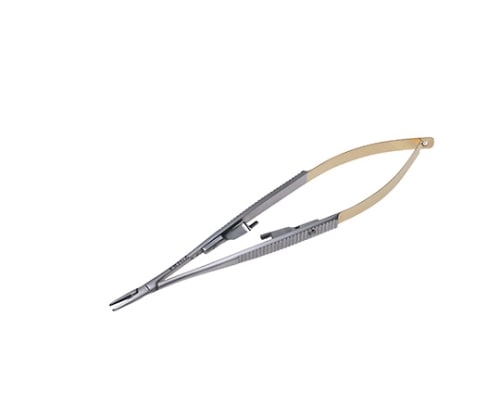 日本フリッツメディコ T/Cマイクロ・カストロ持針器 14cm フラットチップ付 C004-014A 1個(ご注文単位1個)【直送品】