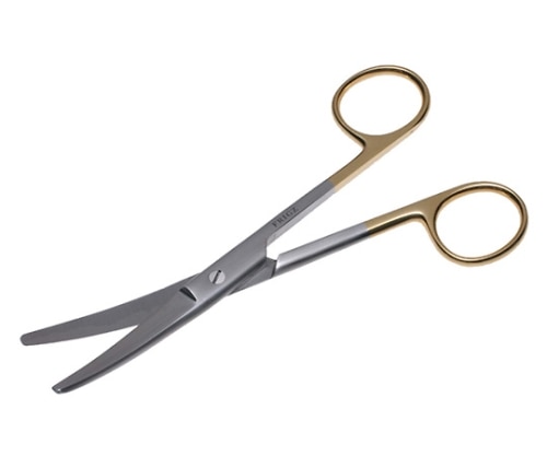 日本フリッツメディコ T/C外科剪刀 14.5cm 曲 両鈍 B021-014C 1個（ご注文単位1個）【直送品】