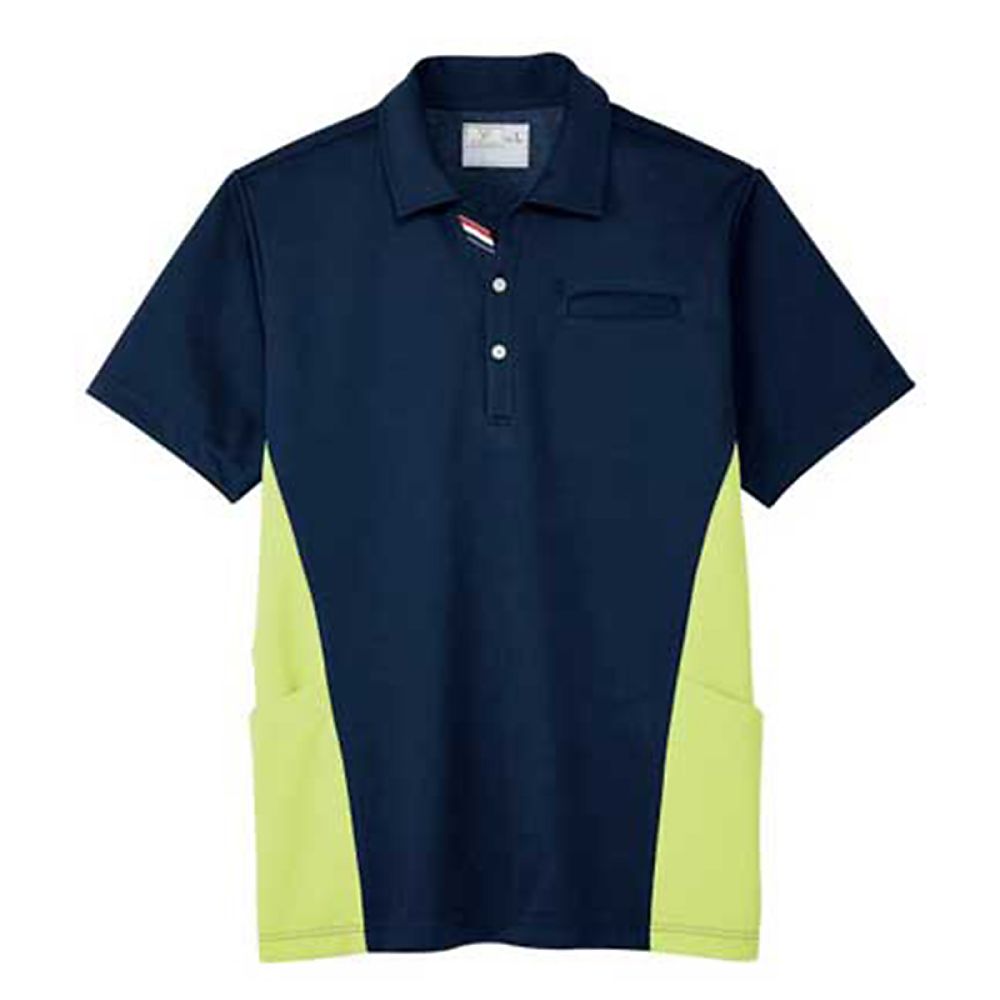 KIRAKU（トンボ） ケアワークシャツ ネイビー×ミント L（身丈73cm） CR182-36 L 1枚（ご注文単位1枚）【直送品】