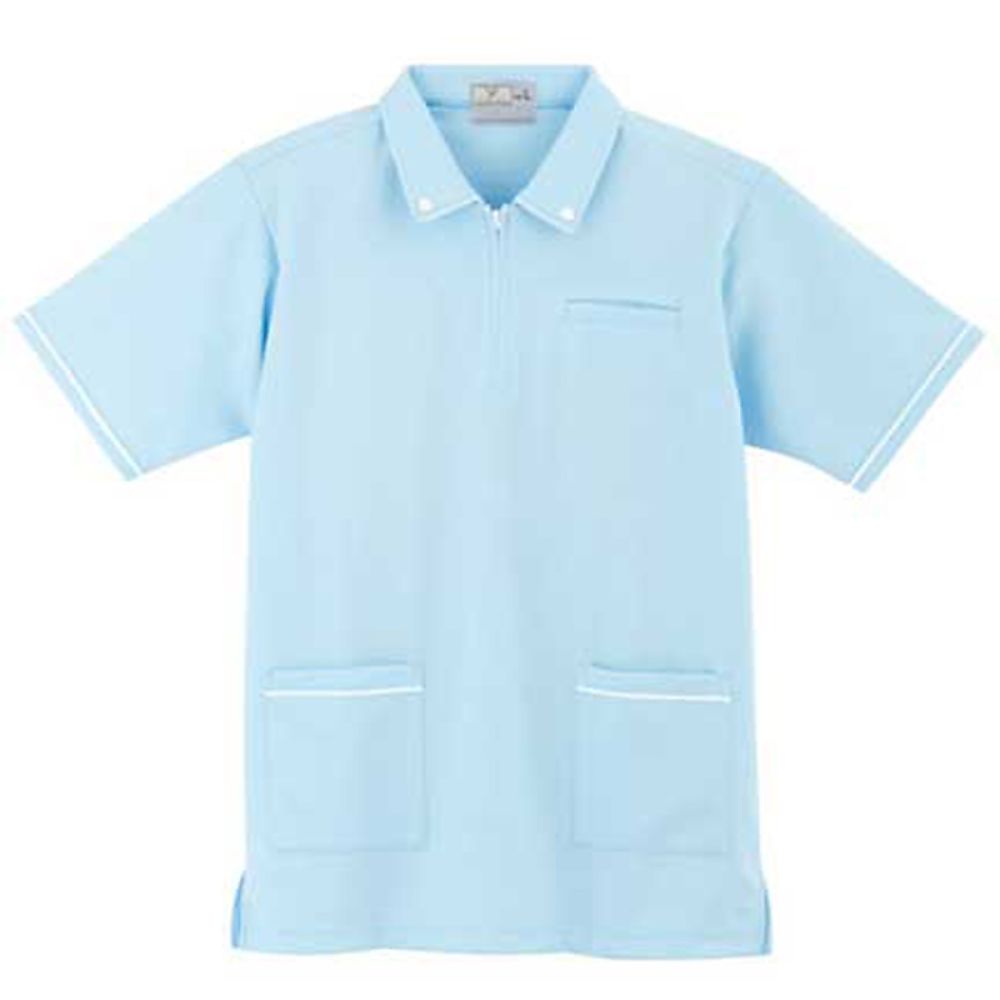 KIRAKU（トンボ） ケアワークシャツ サックス 4L（身丈82cm） CR117-70 4L 1枚（ご注文単位1枚）【直送品】