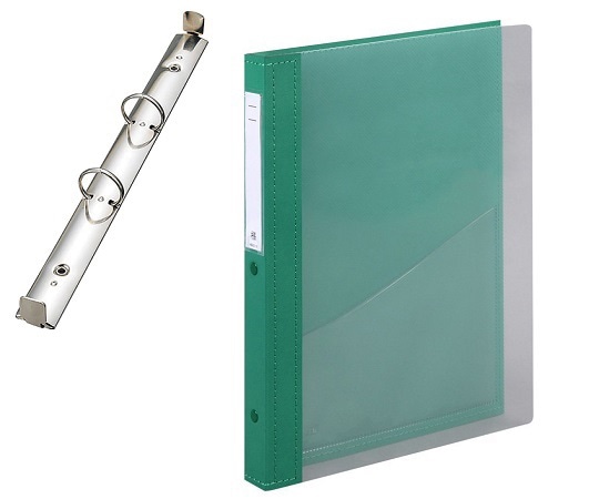 LIHITLAB カルテブック A4・2穴・クリヤー ライトグリーン CYC4-2L-4 1冊（ご注文単位1冊）【直送品】