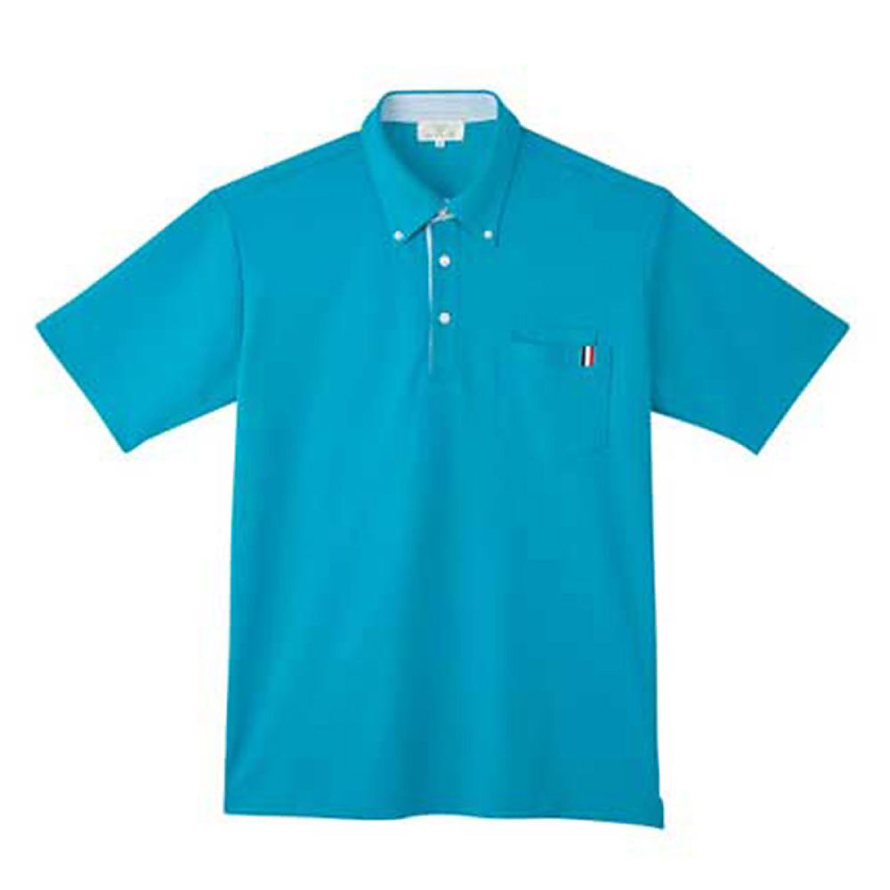 KIRAKU（トンボ） ニットシャツ ティールブルー L（身丈71cm） CR145-76 L 1枚（ご注文単位1枚）【直送品】