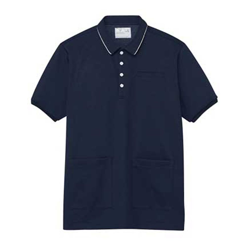 KIRAKU（トンボ） ケアワークシャツ ネイビー LL（身丈76cm） CR208-88 LL 1枚（ご注文単位1枚）【直送品】