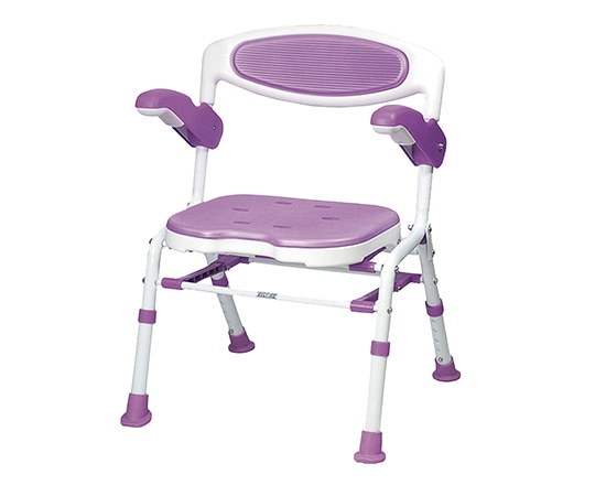 島製作所 折りたたみシャワーチェアー (楽湯DX) パープル 7250 1台(ご注文単位1台)【直送品】