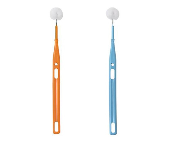 オーラルケア ミニモアブラシ オレンジ・ブルー 12本（各色6本）  1箱（ご注文単位1箱）【直送品】