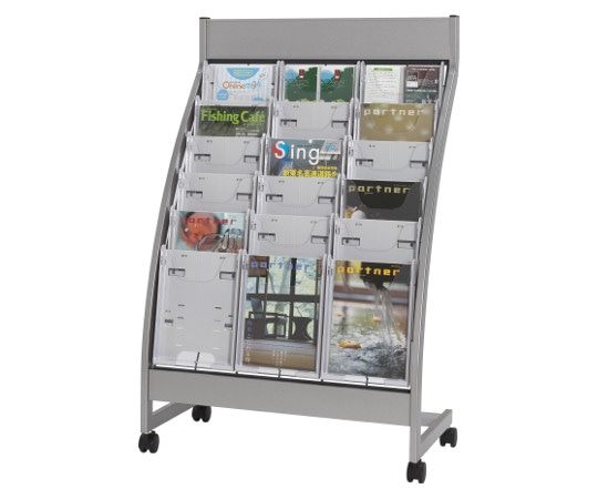 ナカキン パンフレットスタンド 3列6段 ホワイト PSL-C306-W 1台（ご注文単位1台）【直送品】