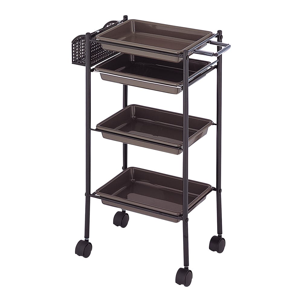 西村製作所 トレーワゴン（C-305） 510×280×835mm ブラウン  1台（ご注文単位1台）【直送品】