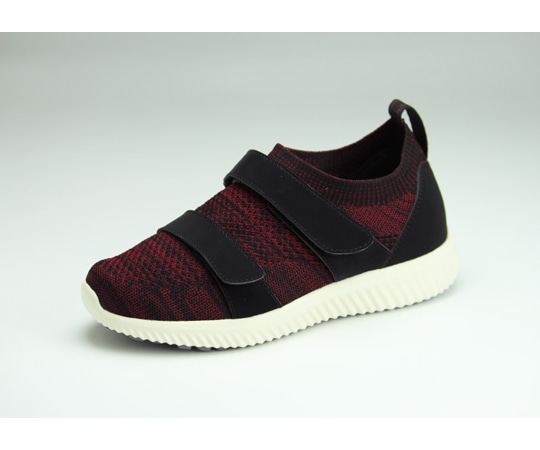 マリアンヌ製靴 ストレッチニットスニーカー ディープレッド 2本ベルトタイプ S（22.0~22.5cm） WG120 1足（ご注文単位1足）【直送品】