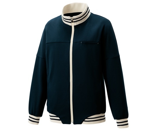 KAZEN ジャージジャケット ネイビーxアイボリー M KZN249-18 M 1枚（ご注文単位1枚）【直送品】