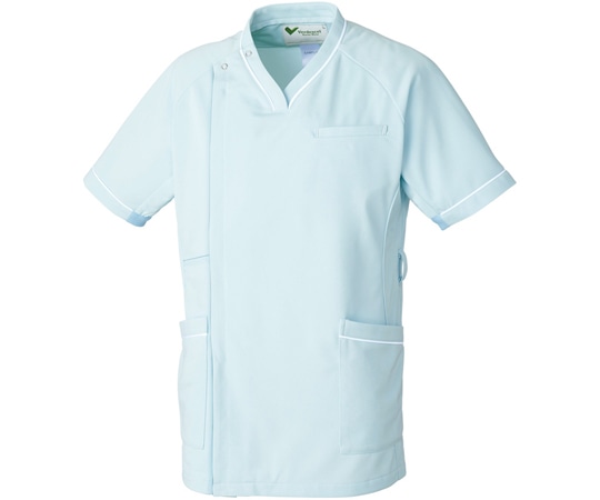 ミドリ安全 作業服 メディカルウェア ベルデクセル 男性用スクラブ VEMG223上 サックス 3Lサイズ VEMG223-UE-3L 1着（ご注文単位1着）【直送品】