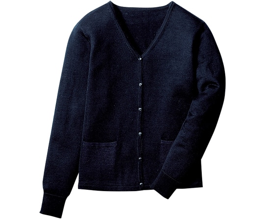 フォーク ナースカーディガン ネイビー L A303-1 1枚（ご注文単位1枚）【直送品】