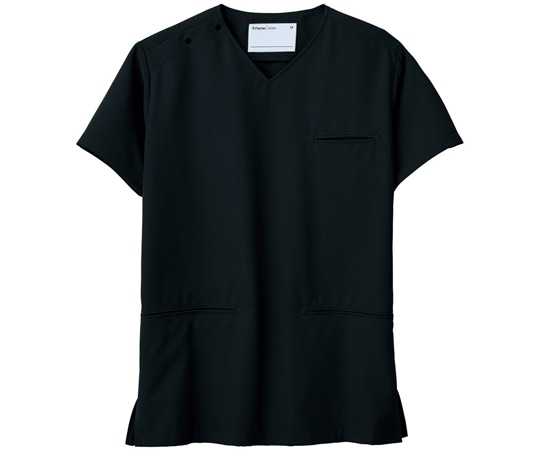 ミドリ安全 作業服 メディカルウェア ベルデクセル 男女兼用 セットアップスクラブ VEM6009上 ブラック 3L VEM6009-UE-3L 1着（ご注文単位1着）【直送品】