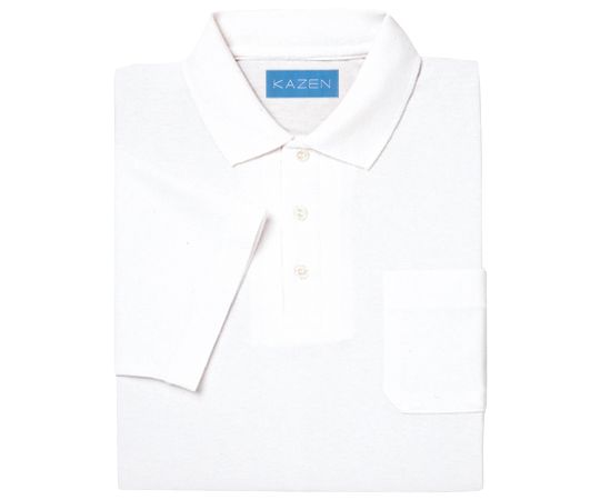 KAZEN 兼用ポロシャツ半袖 白 M 232-20 M 1枚（ご注文単位1枚）【直送品】