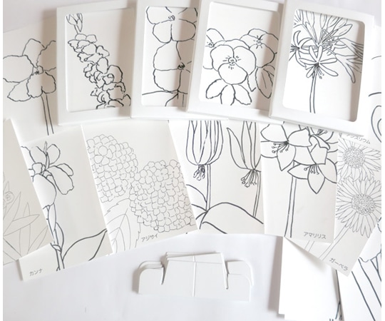 スマイルファクトリー 思い出カード8 花のぬり絵2 1セット（50枚） SF043 1セット（ご注文単位1セット）【直送品】