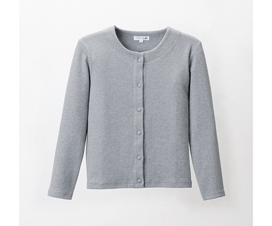 ディーフェイズ くるみボタンカーディガン グレー L C-02 1枚(ご注文単位1枚)【直送品】