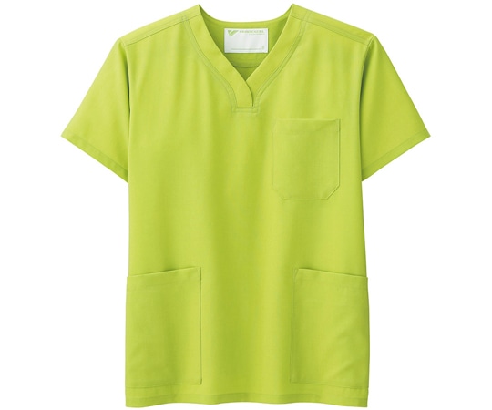 ミドリ安全 作業服 メディカルウェア ベルデクセルフレックス 男女兼用スクラブ VEM1004上 ライム Lサイズ VEM1004-UE-L 1着（ご注文単位1着）【直送品】