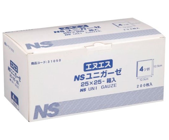 日昭産業 ユニガーゼ 25×25cm 箱入 1セット（200枚×20箱入） 31050 1セット（ご注文単位1セット）【直送品】