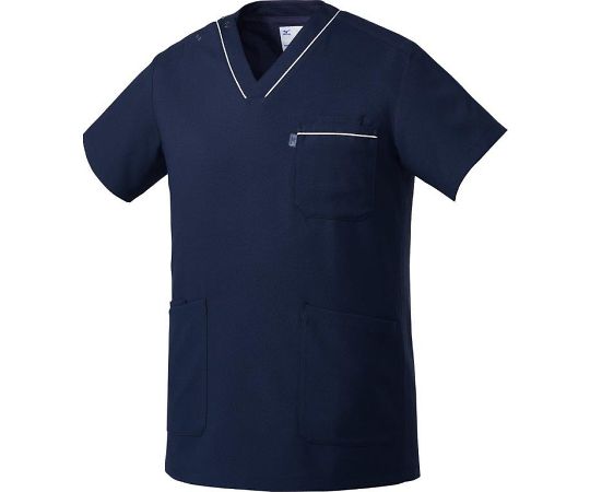 ミズノ スクラブ【男女兼用】 ネイビー L MZ0215-C5 1枚（ご注文単位1枚）【直送品】