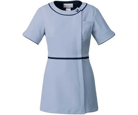 フォーク チュニック エリンジウム×ダークネイビー 4L 7056SC-2 1枚(ご注文単位1枚)【直送品】